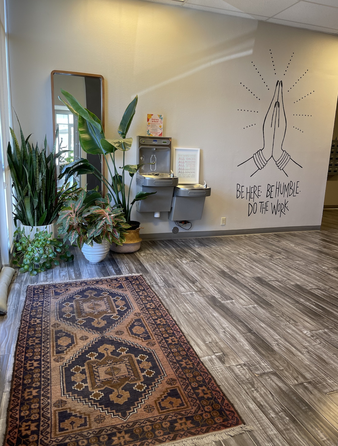 Secondary lobby and mat rack